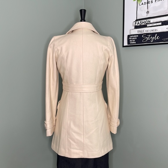 Tulle Cream Color Fully Lined Women’s Pea Coat Size Medium - Picture 9 of 13